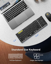 Load image into Gallery viewer, Foldable Keyboard and Mouse, Samsers Folding Bluetooth Keyboard Mouse Combo, 2.4G + BT5.0 x 2, Full-Size Portable Travel Keyboard &amp; USB-C Rechargeable Wireless Mouse for Windows Android iOS Mac OS
