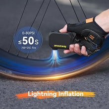 Load image into Gallery viewer, Tiny Pump Rechargeable Electric Bicycle Air Pump, Max 120 PSI,Mini Bike Tire Pump Auto Stop, with Presta and Schrader Valve for E-Bike, Mountain Bike, City Bike and Road Bike
