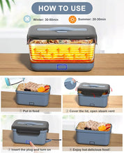 Load image into Gallery viewer, Electric Lunch Box Food Heater, New 100W High Power Portable Food Warmer, Heated Lunch Box for Adults Car/Home with 1.8L Removable Stainless Steel Container, 12V/24V/110V/220V
