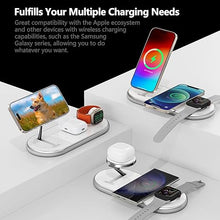 Load image into Gallery viewer, 2025 Upgraded 3 in 1 Charging Station for Apple Devices, Fast Magnetic Mag-Safe Wireless Charger Stand for iPhone 15/14/13/12 Series &amp; Apple Watch 1-9/Ultra &amp; AirPods Pro (White)
