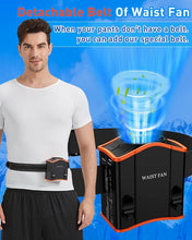 Load image into Gallery viewer, Upgraded Portable Waist Fan with Adjustable Belt,10 Times Strong Wind Waist Clip Fan with 12000mAh Battery Over 40H Working Time, Belt Fan for Outdoor Works,Camping,Travel,Fishing

