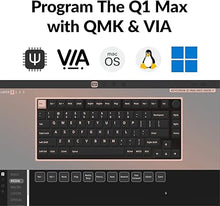 Load image into Gallery viewer, Keychron Q1 Max RGB QMK/VIA Custom Mechanical Keyboard, Hot-Swappable Full Metal Programmable Knob with Gateron Jupiter Brown Switch, 2.4 GHz/Bluetooth/Wired Gaming Keyboard for Mac Windows Linux

