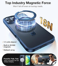 Load image into Gallery viewer, TORRAS Ultra Magnetic Ostand for iPhone 16 Pro Case [Fit for MagSafe] [Sturdy Stand &amp; Ring Holder] Mil-Grade Shockproof Matte Anti-Scratch Slim Protective Kickstand Case, Navy Blue 6.3 inch
