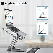 Load image into Gallery viewer, Laptop Stand for Desk, Adjustable Computer Stand with 360° Rotating Base, Ergonomic Laptop Riser for Collaborative Work, Foldable &amp; Portable Laptop Stand, fits for All 10-16" Laptops

