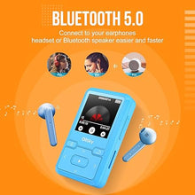 Load image into Gallery viewer, 32GB Clip MP3 Player with Bluetooth 5.0, Portable Digital Lossless Music Player, Mini Ultra-Light MP3 for Sports Running, with FM Radio, Pedometer, Recording, Max 128GB Expand, Earphones Included
