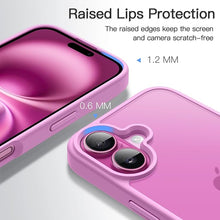 Load image into Gallery viewer, JETech Matte Case for iPhone 16 6.1-Inch, Shockproof Military Grade Drop Protection, Frosted Translucent Back Phone Cover, Anti-Fingerprint (Pink Back)
