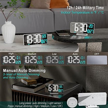 Load image into Gallery viewer, KOSUMOSU Digital LED Clocks for Bedrooms 6.7in White Alarm Clock, Dimming, 12/24h, Date, Day of Week,Temp,Desk Clock, LED Clock for Bedside, Digital Calendar Clocks for Living Room Essentials
