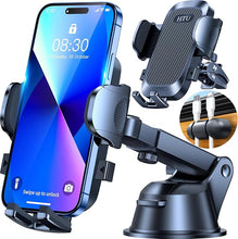 Load image into Gallery viewer, [True Military-Grade] Car Phone Holder?2024 Stronger Suction &amp; Clip? Universal Cell Phone Holder for Car Mount for Dashboard Windshield Air Vent Long Arm Cell Phone Car Mount Thick Case,Black
