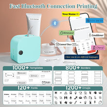 Load image into Gallery viewer, Phomemo Label Maker Machine with Tape, P12 Bluetooth Mini Label Makers Thermal Transfer Ribbon Printer Machine with Typewriters Templates for Home, School, Clothes, Gift Wrapping, Office, Green
