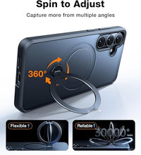 Load image into Gallery viewer, TORRAS 360°Spin Magnetic Stand for Samsung Galaxy S25 Plus Case (2025), Fit for Magsafe Military Grade Shockproof Slim Protective S25+ Plus Case with Kickstand &amp; Ring Holder, Ostand Spin, Black
