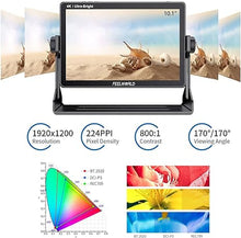 Load image into Gallery viewer, FEELWORLD LUT11S 10.1 Inch 2000nit Ultra Bright SDI Touch Screen DSLR Camera Field Monitor with 3D Lut Waveform Vectorscope Automatic Light Sensor HD 1920x1200 3G SDI 4K HDMI Input Output
