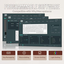 Load image into Gallery viewer, EPOMAKER RT65 Wireless Gaming Keyboard, Tri-Mode 65% Mechanical Keyboard, Hot-swap Creamy Custom Keyboard, with Mini Display and Joystick, RGB Backlit, NKRO (Retro Grey, Flamingo Switch)
