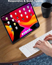 Load image into Gallery viewer, Wireless Keyboard Foldable Bluetooth Keyboard Slim Small Quiet Portable Compact Handheld Full Size Pocket Travel Folding Keyboard for PC Laptop Computer Phone Samsung Tablet iPhone iPad Mac White
