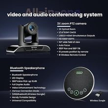 Load image into Gallery viewer, All-in-One Conference Room Video Camera System Bundle HD 1080P 60fps 3X Optical Zoom USB3.0 HDMI PTZ Camera and Bluetooth Conference Speakerphone with Microphones
