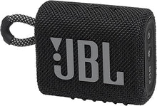 Load image into Gallery viewer, JBL Go 3 - Portable Mini Bluetooth Speaker, big audio and punchy bass, IP67 waterproof and dustproof, 5 hours of playtime, speaker for home, outdoor and travel (Black)
