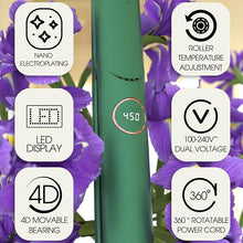 Load image into Gallery viewer, 1 Inch Hair Straighteners Professional Flat Iron 3D Floating Mirror Titanium Plates Hair Curling and Straightening 450 Max High Heat Adjustable Temperature
