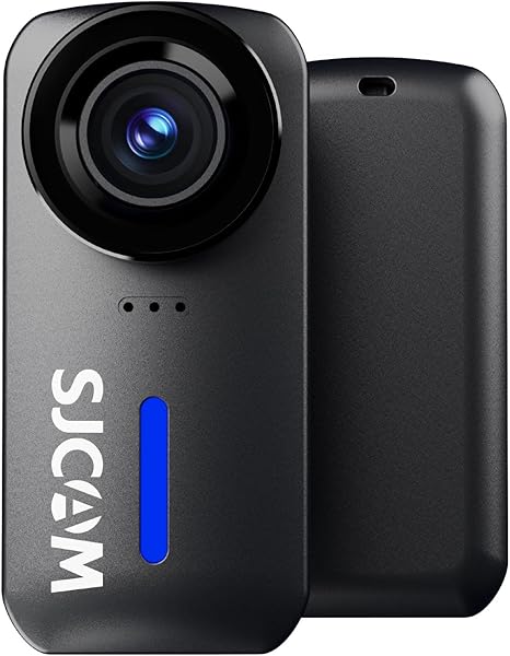 SJCAM Pocket Cam, 4K Action Camera, Stabilization, Waterproof, Mini Helmet Camera,170° FOV, Suitable for Vlogging and Live Streaming, Built-in Speaker&Mic, with Helmet Mount Kits, Black