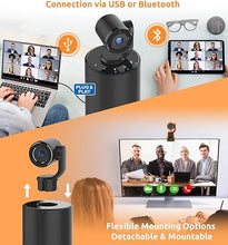 Load image into Gallery viewer, TOUCAN Video Conference Camera with 4 Noise-Cancelling Mics, Speaker, Adjutable Camera, 1080p Detachable USB Webcam Plug and Play Works with Zoom, Microsoft Teams and More, for PC/Mac/Laptop
