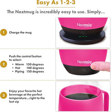 Load image into Gallery viewer, Nextmug - Temperature-Controlled, Self-Heating Coffee Mug (True Pink - 14 oz.)
