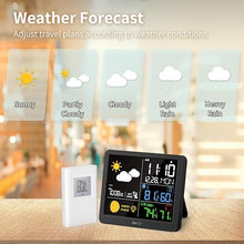 Load image into Gallery viewer, Weather Station Wireless-Indoor Outdoor Thermometer Temperature Monitor,Hygrometer Humidity Sensor with RCC Barometric Pressure Moon Phase Atomic Clock Calendar Auto Adjustable Backlight
