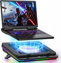Load image into Gallery viewer, IETS GT600 RGB Laptop Cooling Pad Equipped with Gigantic Turbo-Fan?5.5inch Diameter?,Sealed Foam for Rapid Cooling Gaming Laptop,14.1-19.3 inch Laptop Cooler with 3-Port USB Hub,Dust Filter
