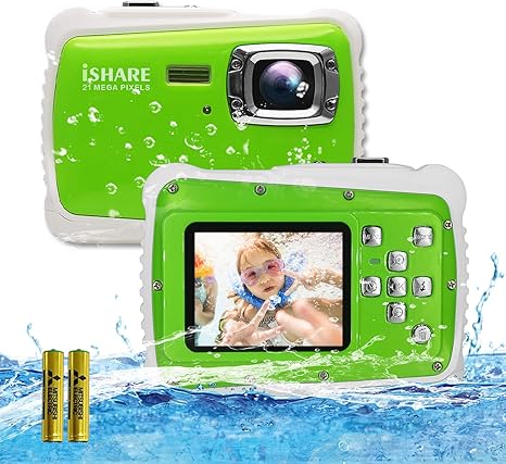 Waterproof Kids Camera, Underwater 21MP 1080P Waterproof Digital Camera with 2