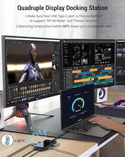 Load image into Gallery viewer, USB C Docking Station, IVIIN Quadruple Display Laptop Docking Station, USB C Hub Dual HDMI Monitor, Displaylink Dock Compatible with MacBook Dell HP Lenovo Surface(87W PD 2HDMI VGA USB3.0 RJ45 SD TF)
