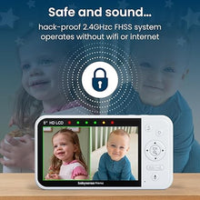 Load image into Gallery viewer, Babysense New Prisma Baby Monitor with Camera and Audio, 5” HD Video Baby Monitor, 6-Color Night Light, Split Screen, Baby Sound Machine with White Noise &amp; Lullabies, Secure No WiFi
