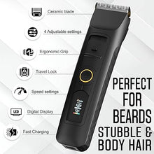 Load image into Gallery viewer, Brio Beardscape V2 Beard Trimmer for Men Professional with Low Friction Ceramic Blade, Cordless Professional Hair Trimmer for Barbers with 4 Hrs of Long Battery Timing, Ideal for Beard &amp; Body (Black)
