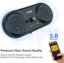 Load image into Gallery viewer, YMOO Bluetooth 5.0 Wireless Car Speakerphone with Visor Clip, Handsfree Auto On/Off, Dual Speaker Support for Siri and Google Assistant, Portable Handsfree Talking Car Kit
