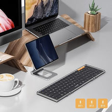 Load image into Gallery viewer, ProtoArc Foldable Bluetooth Keyboard, XK01 Folding Wireless Portable Keyboard with Numeric Keypad, Full-Size Travel Keyboard for iPad Tablet Smartphone Laptop PC Windows iOS Android, Space Gray
