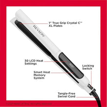 Load image into Gallery viewer, REVLON Crystal C + Ceramic Digital Hair Flat Iron | Long-Lasting Shine and Less Frizz, (1 in)

