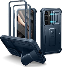 Load image into Gallery viewer, Dexnor for Samsung Galaxy S25 Case with Built-in Slide Camera Cover &amp; Screen Protector &amp; Kickstand,Heavy-Duty Shockproof Rugged Case Full-Body Bumper Protective Cover for Galaxy S25(2025),Navy Blue
