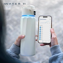 Load image into Gallery viewer, BOOST Smart Water Bottle with Reminder to Drink Water &amp; Water Tracker Bottle - Double Wall Vacuum Insulated Water Bottle Stainless Steel, Wide Mouth 32 oz Water Bottles, Ideal for Gift - White
