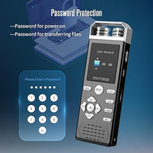 Load image into Gallery viewer, 144GB Digital Voice Activated Recorder 1536KBPS Audio Voice Recorder with Playback Recording Device Dictaphone Sound Tape Recorder with Password Protection for Lectures,Meetings
