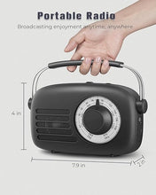 Load image into Gallery viewer, PRUNUS AM FM Radio Portable • AA Battery Operated Radio or Plug in Wall • Loud Speaker • Earphone Jack • Transistor Radio with Best Reception • Big knob Easy to Use • Luminous Dial • Small Radio J-112
