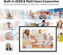 Load image into Gallery viewer, AEEZO Digital Picture Frame,10.1 Inch Digital Photo Frame with 1280 * 800 IPS Touch Screen HD Disply,Built-in 32GB Storage,Wall-Mounted, WiFi Digital Frame Share Photos/Videos via AiMOR App -Black
