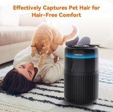 Load image into Gallery viewer, AIRROMI Air Purifier for Bedroom Home,HEPA Filter,Covers Upto 549 Ft²,Quiet 360°intake Air Cleaner with Fragrance ponge for Better Sleep,Night Light,Filters Smoke,Pet Dander,Allergies,Dust,A2005 Black
