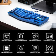 Load image into Gallery viewer, Keychron Q8 Wired Custom Mechanical Keyboard Knob Version, 65% Alice Layout QMK/VIA Programmable with Hot-swappable Gateron G Pro Red Switch Double Gasket Compatible with Mac Windows Linux (Blue)
