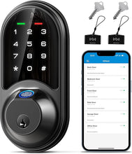 Load image into Gallery viewer, Veise Smart Lock, Fingerprint Door Lock, 7-in-1 Keyless Entry Door Lock with App Control, Electronic Touchscreen Keypad, Smart Deadbolt, Biometric Smart Locks for Front Door, Matte Black
