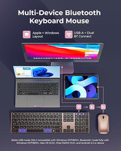 Load image into Gallery viewer, Wireless Bluetooth Keyboard and Mouse Combo (USB + Dual BT), seenda Multi-Device Rechargeable Slim Keyboard and Mouse, Compatible for Win 7/8/10, MacBook Pro/Air, iPad, Tablet - Black Rose Gold
