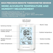 Load image into Gallery viewer, Indoor Outdoor Thermometer Wireless Remote Temperature &amp; Humidity Monitor, Inside Outside Temperature Gauge Battery Powered Home Weather Station with Clock and 330ft Range Remote Sensor for Patio
