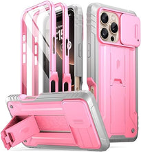 Load image into Gallery viewer, Poetic Revolution Case for iPhone 16 Pro Max 6.9 inch, [Slide Camera Cover], Full-Body Military Grade Rugged Shockproof Cover with Kickstand and Built-in-Screen Protector, Pink
