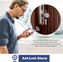 Load image into Gallery viewer, Focus Key Finder Smart Tracker Anti-Lost Alarm Item Locator Wireless for Key Phone Wallet Pet Bluetooth Tracking Device with Replaceable Battery (Black, 1 Pack)
