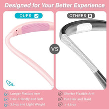 Load image into Gallery viewer, Vekkia Rechargeable LED Neck Reading Light, Book Lights for Reading in Bed, 3 Brightness Levels, Flexible Soft Silicone Arms Comfortable Wear, Long Lasting, Perfect for Craft &amp; Knitting, Pink
