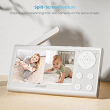 Load image into Gallery viewer, ieGeek Baby Monitor with 2 Cameras, Split-Screen Video Baby Monitor with Audio and 1080P Camera 4.3&quot; Screen - Night Vision, Two-Way Talk, Cry &amp; Motion Detection, Pan-Tilt-Zoom via Screen and Free APP…
