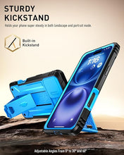Load image into Gallery viewer, Poetic Revolution Case for iPhone 16 Plus 6.7 inch, [Slide Camera Cover], Full-Body Military Grade Rugged Shockproof Cover with Kickstand and Built-in-Screen Protector, Light Blue
