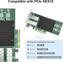 Load image into Gallery viewer, 10Gb SFP+ PCIe NIC Network Adapter Card Compare to Intel X710-DA2, Dual SFP+ Port, with Intel X710-BM2 Controller, PCI Express 3.0, 10Gb PCI-E Ethernet LAN Adapter Support Windows Server/Linux/VMware
