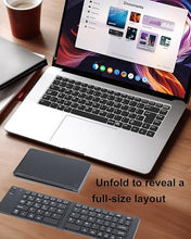 Load image into Gallery viewer, Wireless Keyboard Foldable Bluetooth keyboard Slim Small Quiet Portable Compact Handheld Full Size Pocket Travel Folding Keyboard for PC Laptop Computer Phone Samsung Tablet iPhone iPad Mac Gift Black
