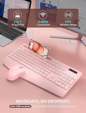 Load image into Gallery viewer, Wireless Keyboard and Mouse Combo - Full-Sized Ergonomic Keyboard with Wrist Rest, Phone Holder, Sleep Mode, Silent 2.4GHz Cordless Keyboard Mouse Combo for Computer, PC, Laptop, Mac, Windows -Trueque
